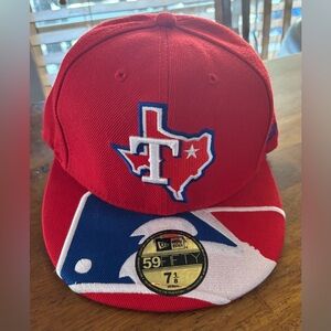 Texas Rangers New Era Red/ Blue 59Fifty  Fitted Hat 7 1/8